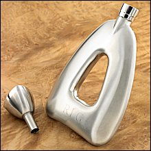Engraved Triangular Liquor Flask