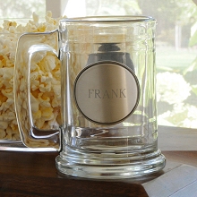 Engraved NFL Football Medallion Sports Glass Mugs