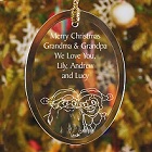 Grandparents Personalized Oval Glass Christmas Tree Ornaments