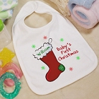 Baby's 1st Christmas Personalized Cotton Baby Bib