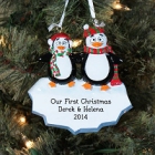 Our First Christmas Personalized Penguin Christmas Tree Ornaments