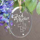 Personalized Godmother Oval Glass Ornament