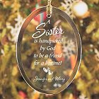 Personalized Sister Glass Christmas Ornaments
