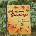 Autumn Greetings Personalized Garden Flags