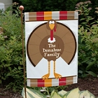Personalized Thanksgiving Turkey Welcome Garden Flags