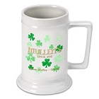 Personalized 16 oz. Raining Clovers German Beer Steins