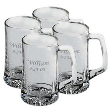 Set of 4 Engraved 25 oz. Sports Mugs