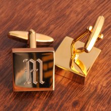 High Polish Engraved Brass Cufflinks