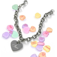 Engraved Stainless Steel Charm Bracelets