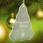 Engraved Christmas Tree Glass Christmas Ornaments
