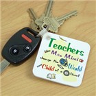Personalized Change The World Teacher Key Chain